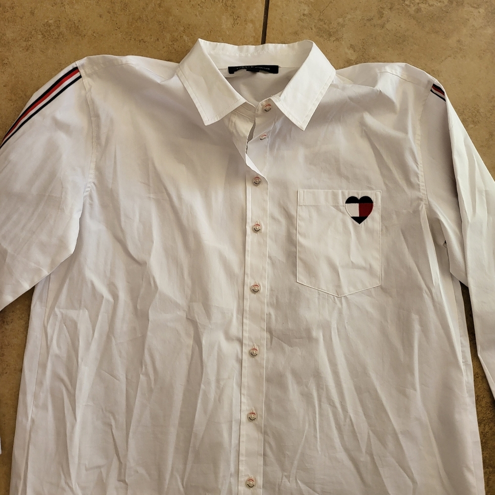 Tommy Hilfiger Medium White Button Down Top